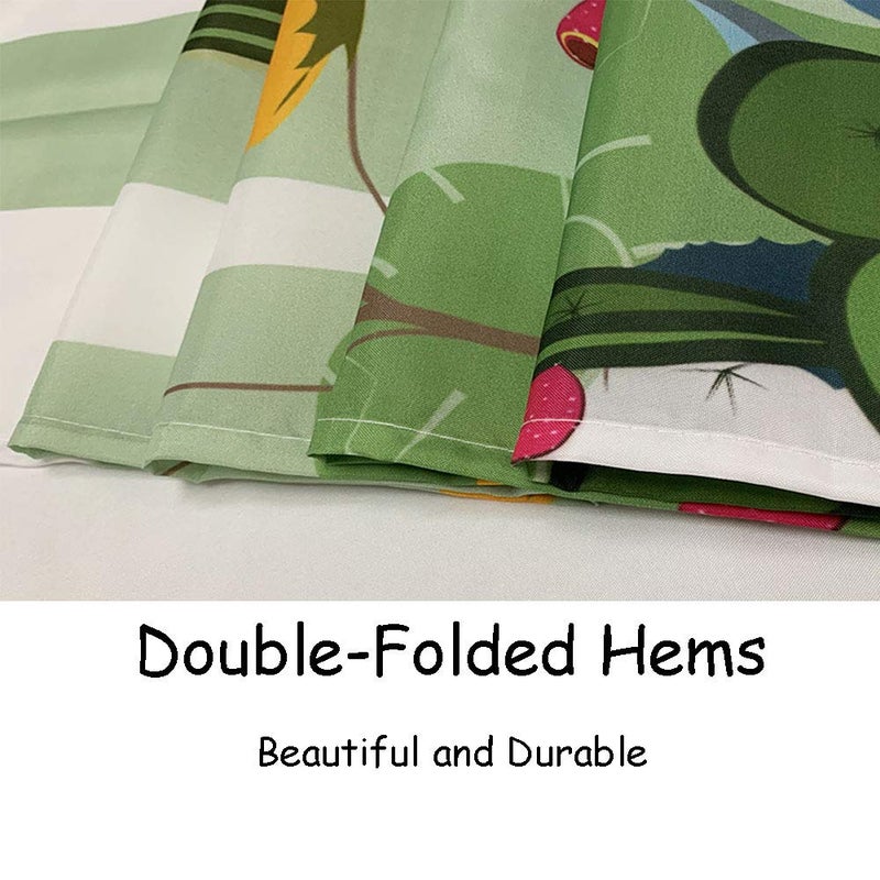 IcosaMro Cactus Shower Curtain for Bathroom with Hooks, Tropical Watercolor Decorative Long Cloth Fabric Shower Curtain Bath Decorations- 71Wx72L, Green - Image 5